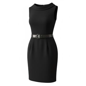 Rickie Freeman for Teri Jon Black Cowl Neck Sheath Dress
